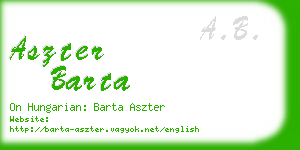 aszter barta business card